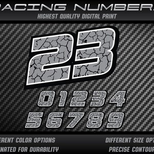 Custom Racing Number 53 3x Personal Custom Race Numbers Stickers Decals Graphics Racing ...