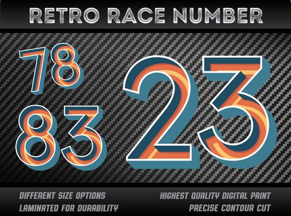 3 X Custom Racing Numbers - Vinyl Stickers / Decals Laminated - Race - Foto 8