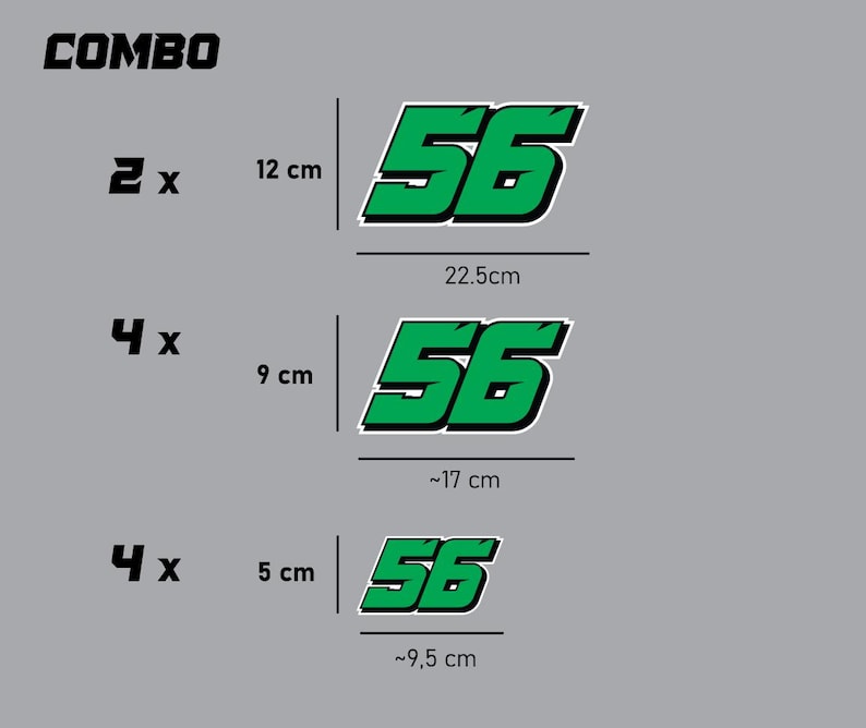 Custom Racing Numbers Stickers Decals for Motorcycle Car Kart MX UV ...