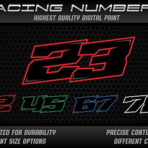 Custom Racing Number Decals: UV Laminated Vinyl Stickers