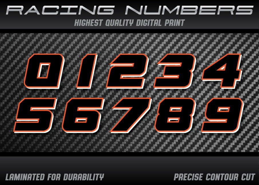 Laminated Racing Number Decals: Custom Stickers for Motorcycle, Car ...