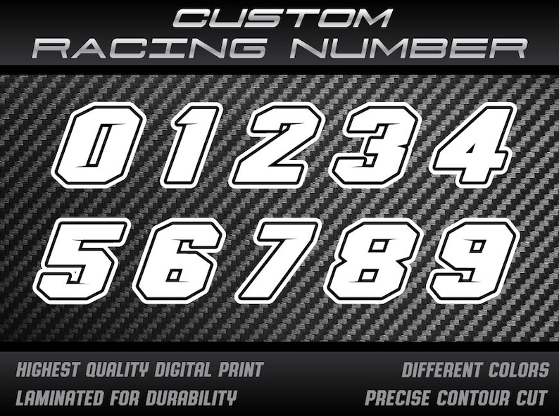Number Zero Racing Sticker Custom Race Number Stickers: Laminated Vinyl Decals - Etsy