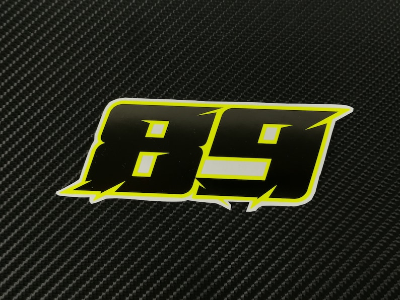 Fluorescent Racing Number Decals: Custom Vinyl Stickers, UV Laminated ...