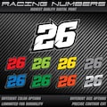 Race Track bike Numbers Custom Laminated Decals Stickers for Cars and Bikes (Set of 3) product logo