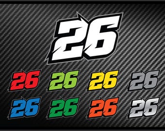 Race Track bike Numbers Custom Laminated Decals Stickers for Cars and Bikes (Set of 3)
