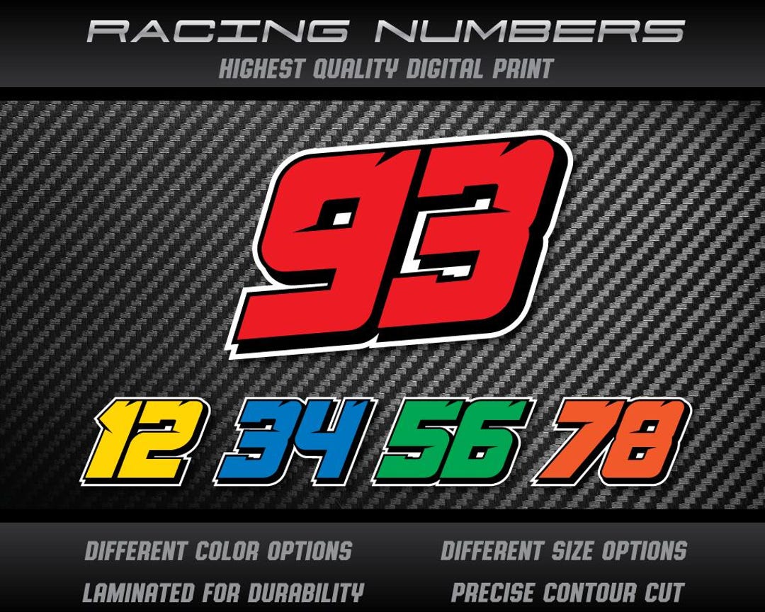 X Number Racing Decal Custom Racing Numbers Stickers Decals for Motorcycle Car Kart MX UV ...