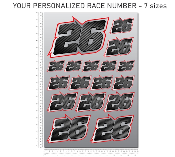 3 X Custom Racing Numbers - Vinyl Stickers / Decals Laminated - Race - Foto 9