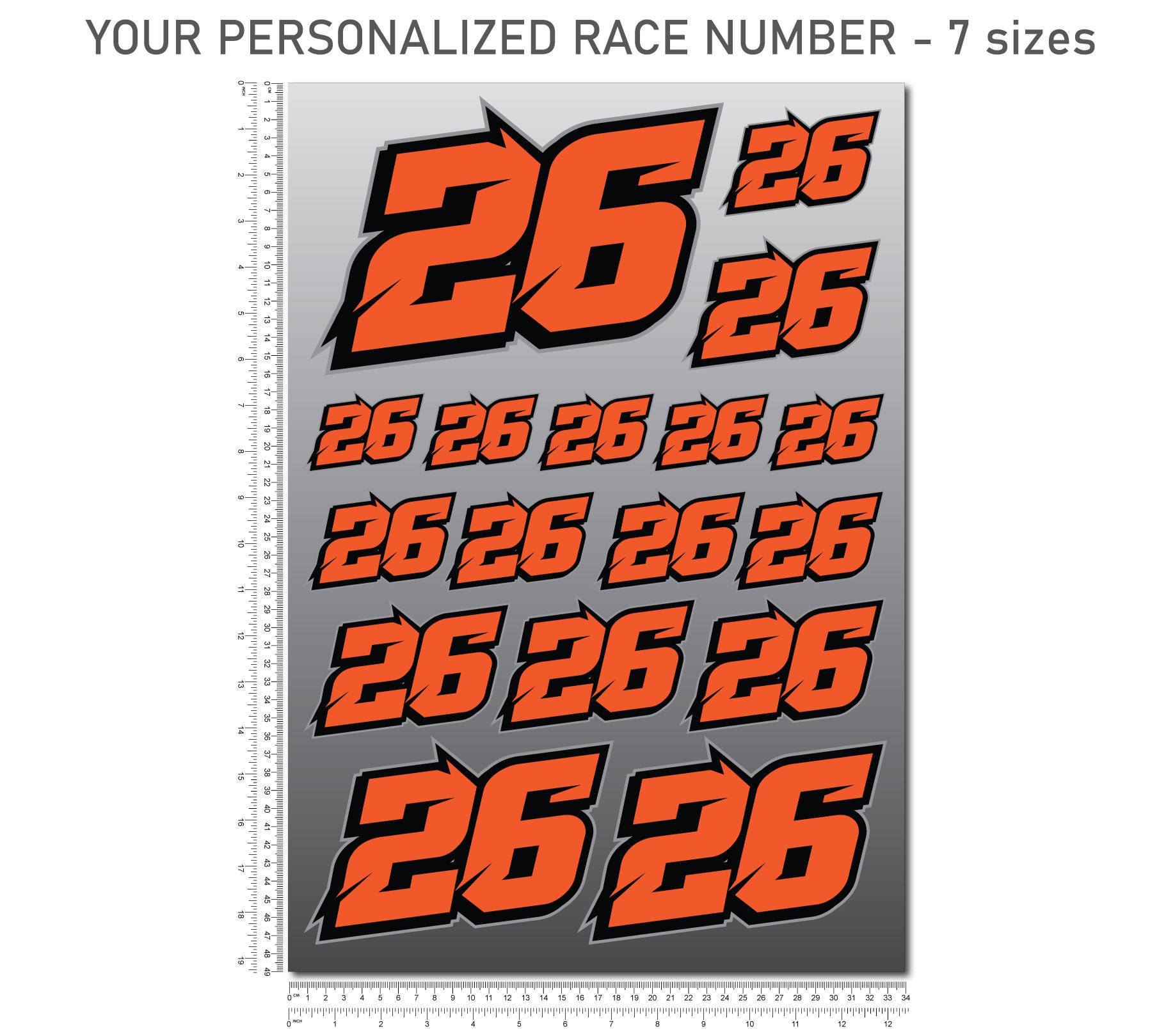Custom Race Number Stickers: Laminated Decals for Motorcycle, Car ...
