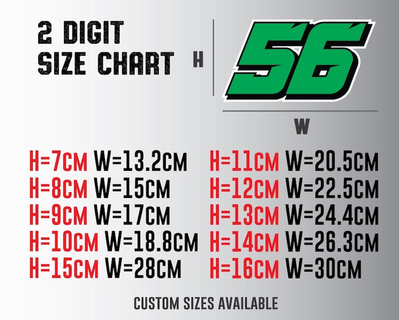 Custom Racing Numbers Stickers Decals for Motorcycle Car Kart MX UV ...