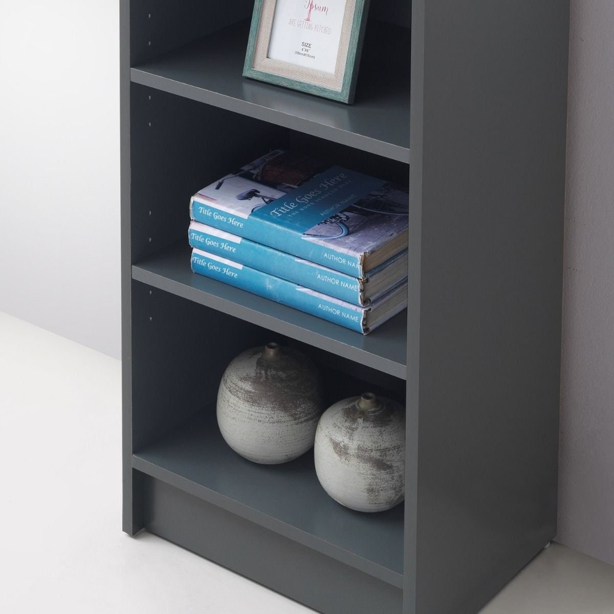 Small Bookcase Grey Narrow Tiny Bookcase in Grey Bookcase Slim Etsy