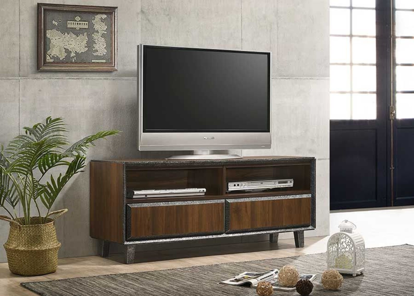 Tv Unit Walnut TV Unit Dark Wood Walnut tv TV Etsy