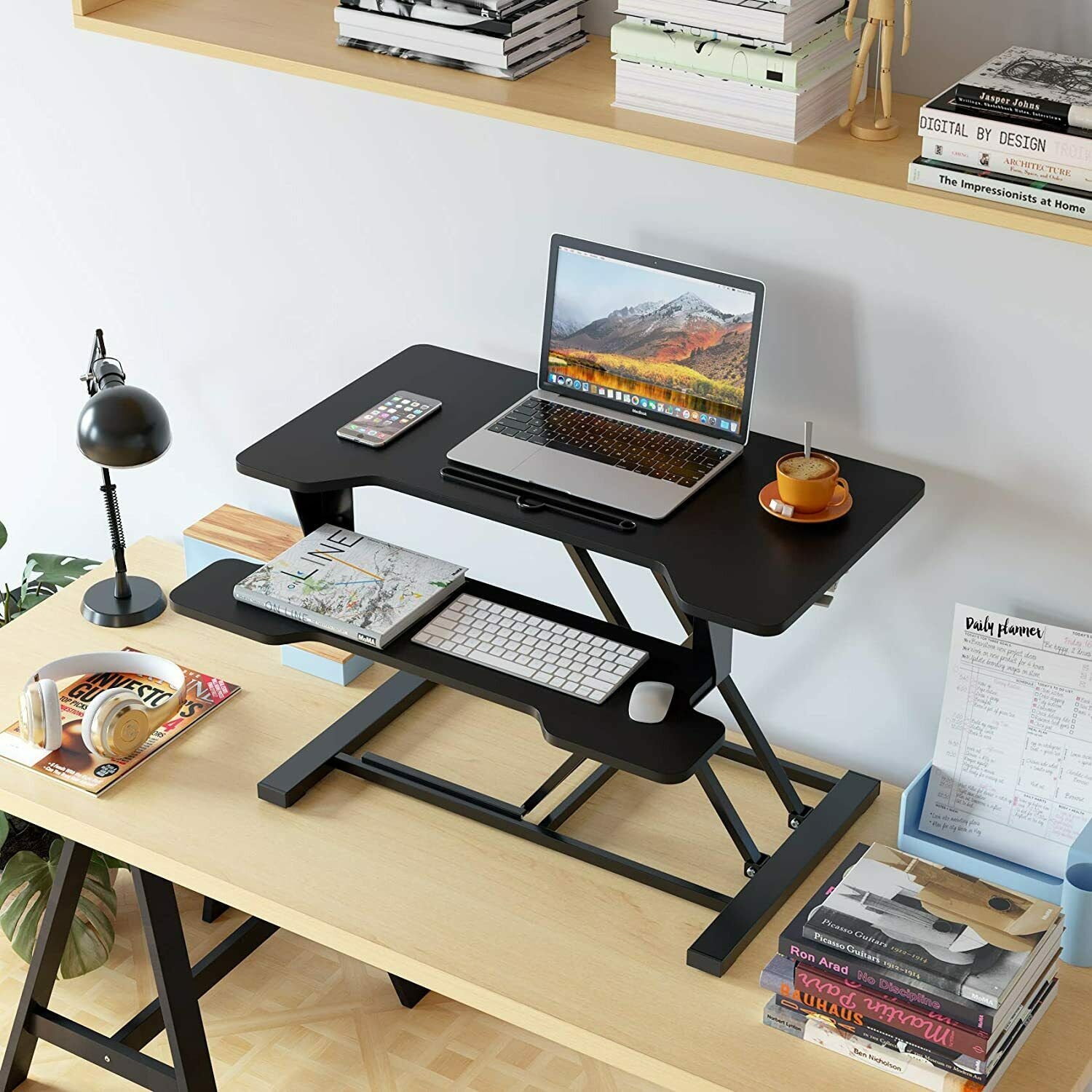 Standing Desk Converter Adjustable Sit Stand Desk Converter | Etsy