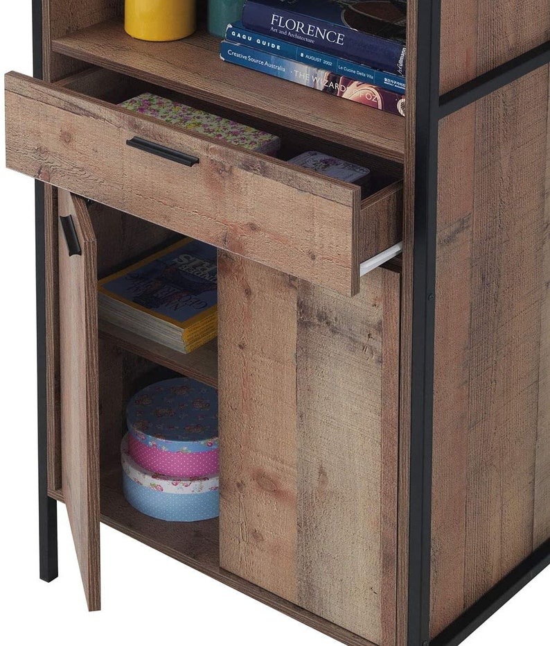 Tall Rustic Storage Cabinet Modern Rustic Office Cupboard ...