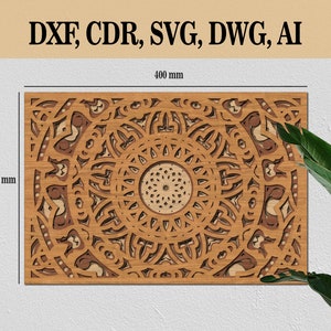 DT53 - Multilayer mandala laser cut files, digital files for 3D wall decor