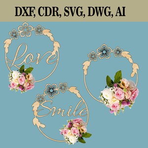 DT59 - Smile, love, flower circles