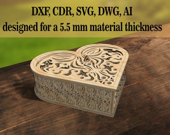 DT 54 -  Laser cut project: Ornamental heart shaped box