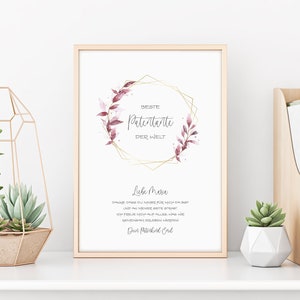 Patenbrief | Geschenk Patentante | Patenonkel | Taufe | Geburtstag | Paten | Poster | Gold | Blumen