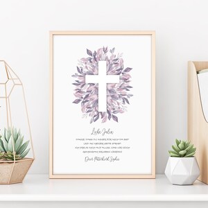 Patenbrief | Geschenk Taufe Konfirmation Kommunion | Patentante Patenonkel | Paten | Poster | Weihnachtsgeschenk | Blätter | Kreuz