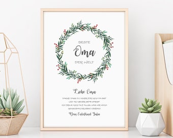 Geschenk Oma Opa | Mama Papa | Weihnachten | Weihnachtsgeschenk | Poster | Mistel