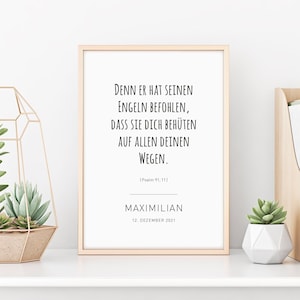 Geschenk Taufe Konfirmation Kommunion | Weihnachten | Taufspruch | Taufgeschenk | Poster