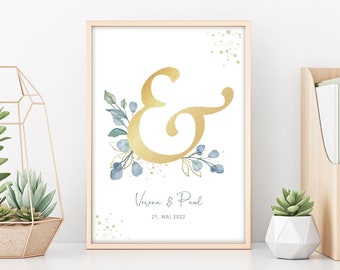 Geschenk Hochzeit | Valentinstag | Hochzeitstag | Muttertag | Hochzeitsposter | Jahrestag | Paarposter | Hochzeitstag | Valentinstag