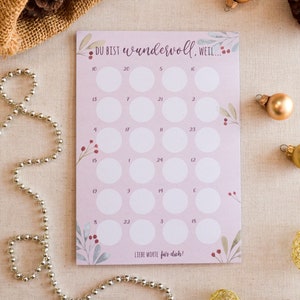 Adventskalender | Geschenk zu Weihnachten | DIY Set | Mann | Männer | Frau | beste Freundin | rubbeln | rosa | du bist wundervoll