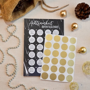 Adventskalender | Achtsamkeit | Geschenk zu Weihnachten | DIY Set | Mann | Männer | Frau | beste Freundin | rubbeln | Sternschnuppen | weiß