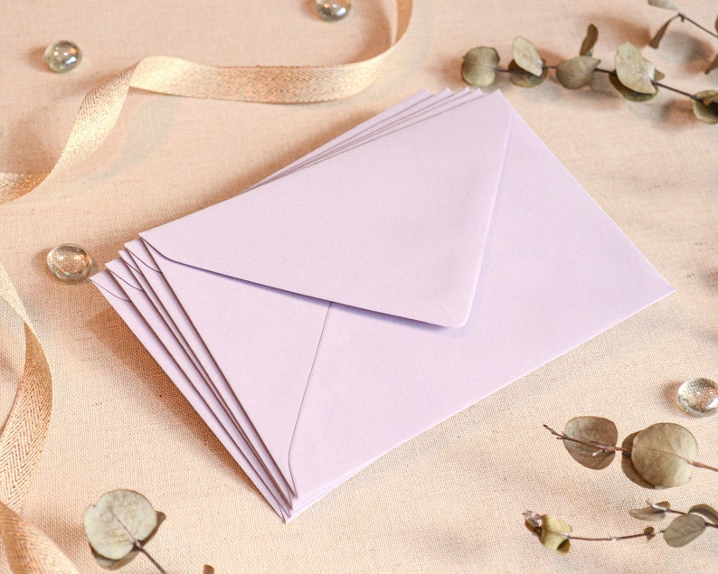 Briefumschlag Hochzeitseinladung Einladung Hochzeit Taufe Konfirmation Briefumschläge für Grußkarten Postkarten hellblau lila lila