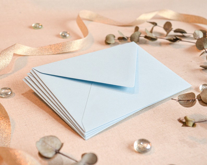 Briefumschlag Hochzeitseinladung Einladung Hochzeit Taufe Konfirmation Briefumschläge für Grußkarten Postkarten hellblau lila blau