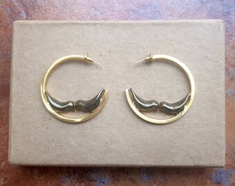 Love Bird Earrings - Black Enamel Birds set on 22k Gold Plated Hoops - One of a Kind Jewelry