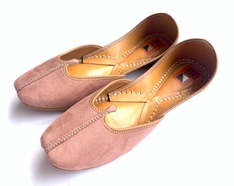 Zapatos planos de ballet casuales de ante rosa ruborizado para mujer, sin cordones, estilo bohemio, cómodos para usar todos los días, regalo para ella - Enache