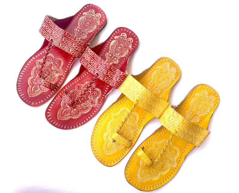 Boho Style Lemon Yellow Women's Handmade Slip Ons Sandals - Etsy