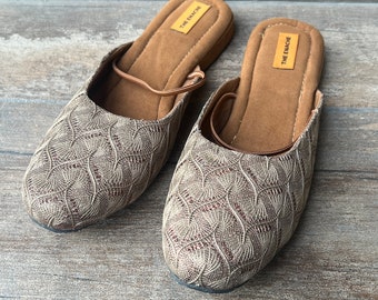 Copper Lace Bridal Ballet Flat Sandals for Women, Wedding Sandals, Bridesmaids Comfortable Slip Ons, Ethnic Indian Sandals