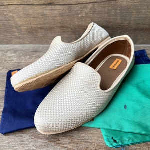 White Jute Mens Loafers, Mens Slip Ons, Mens Slides, Mens Khussa Indian Shoes/Juttis/Mojaris