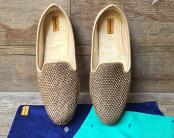 Brown Jute Mens Loafers, Mens Slip Ons, Mens Slides, Mens Khussa Indian Shoes/Juttis/Mojaris