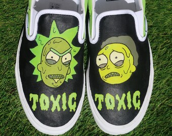 rick and morty slip on vans