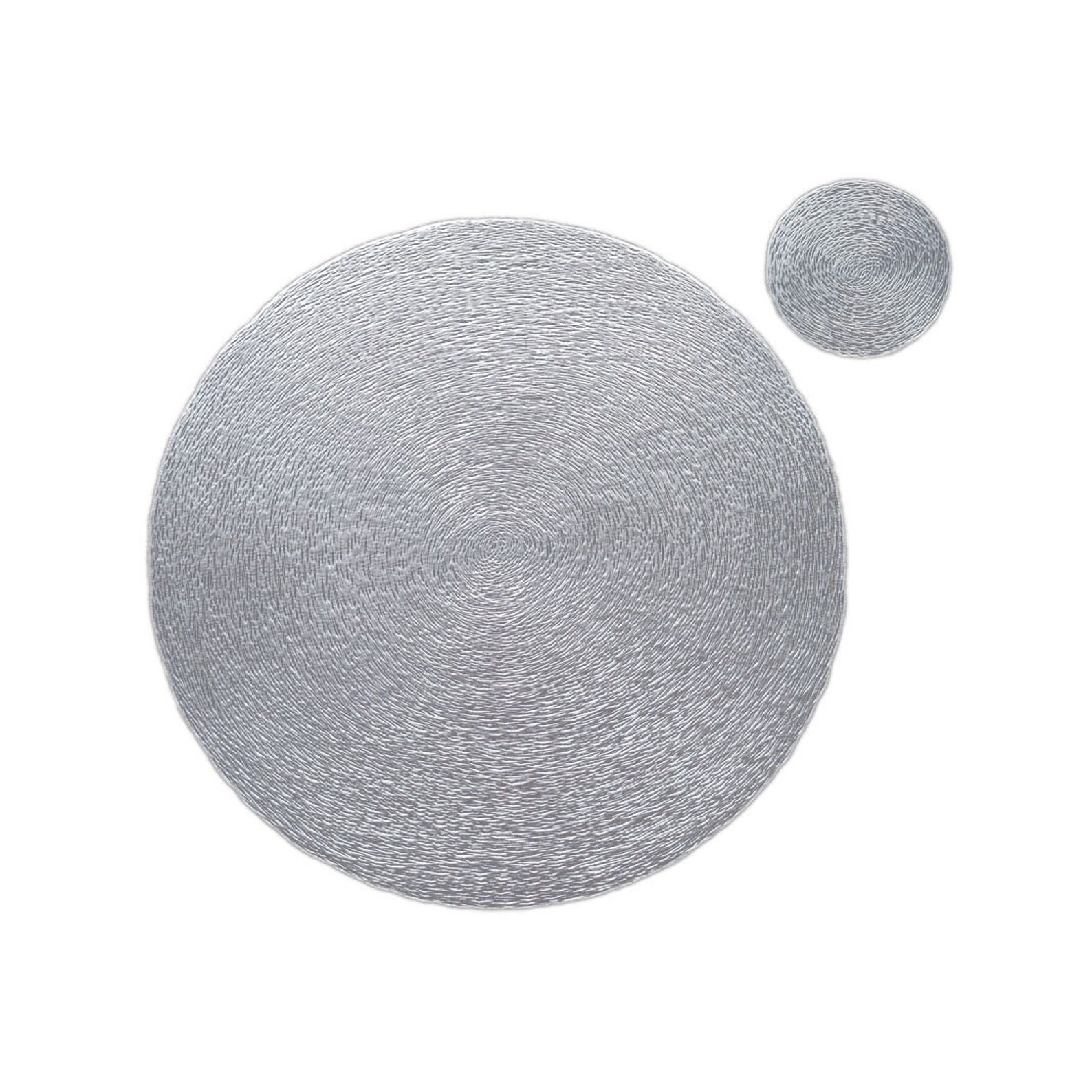 Silver Placemats & Coasters Round Vinyl Place Mat Kitchen Etsy