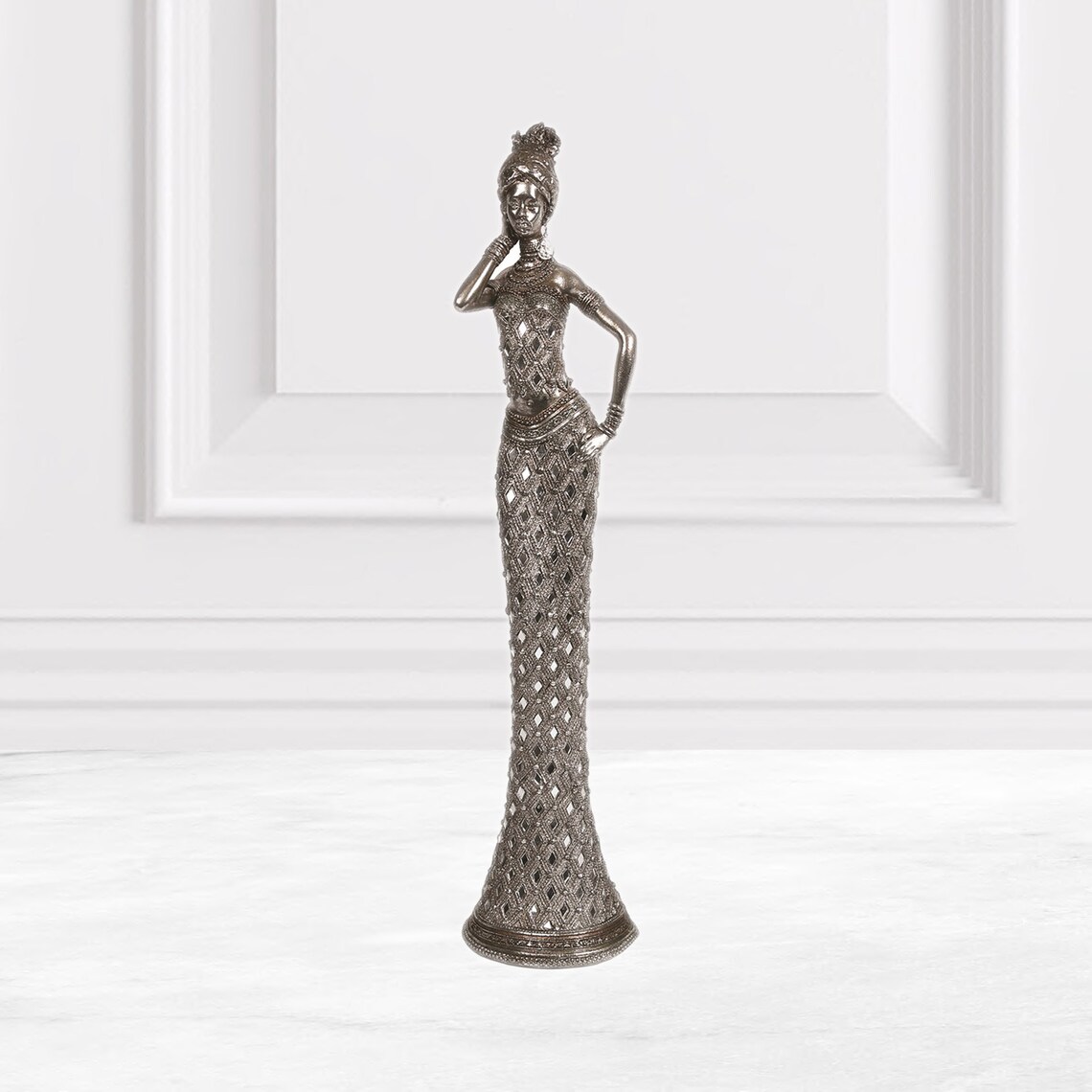 African Lady Silver Ornament Figurine Gift Statue Home Decor Etsy