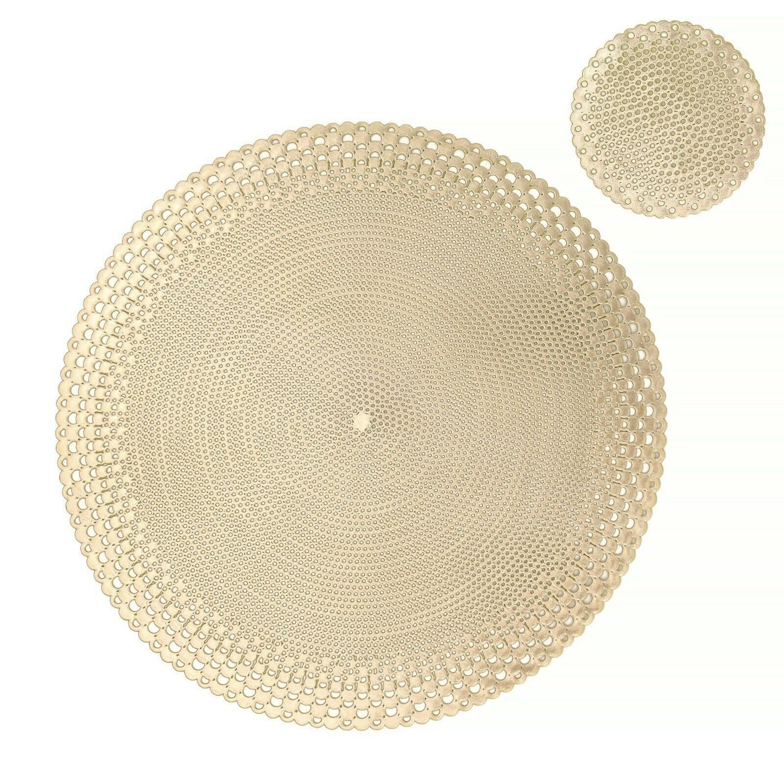 Gold Placemats & Coasters Round Vinyl Place Mat for Kitchen Etsy