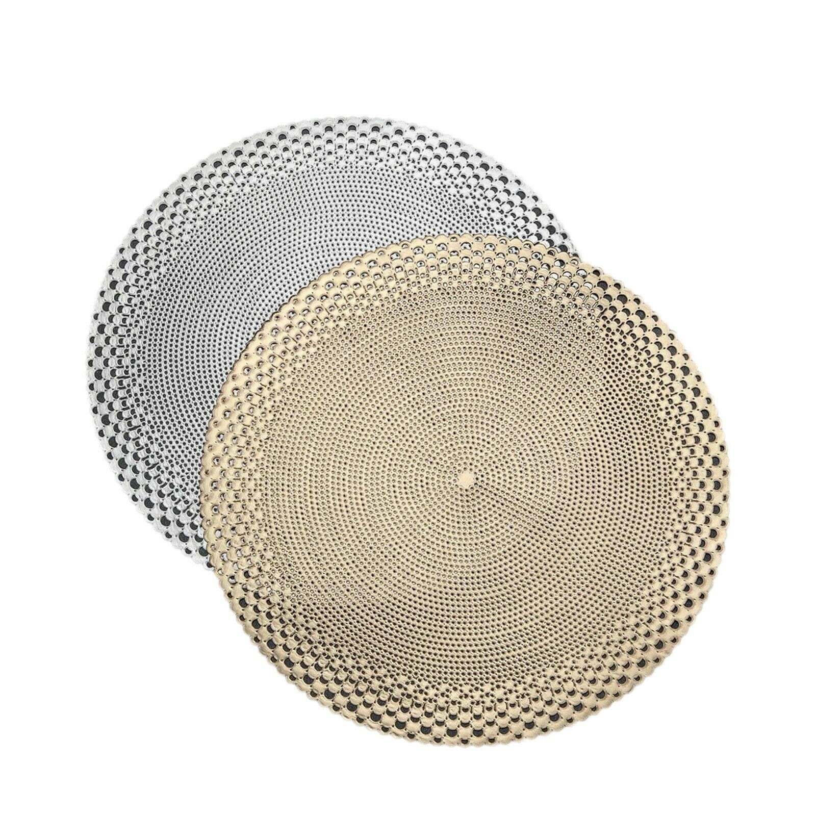 Gold Placemats & Coasters Round Vinyl Place Mat for Kitchen Etsy