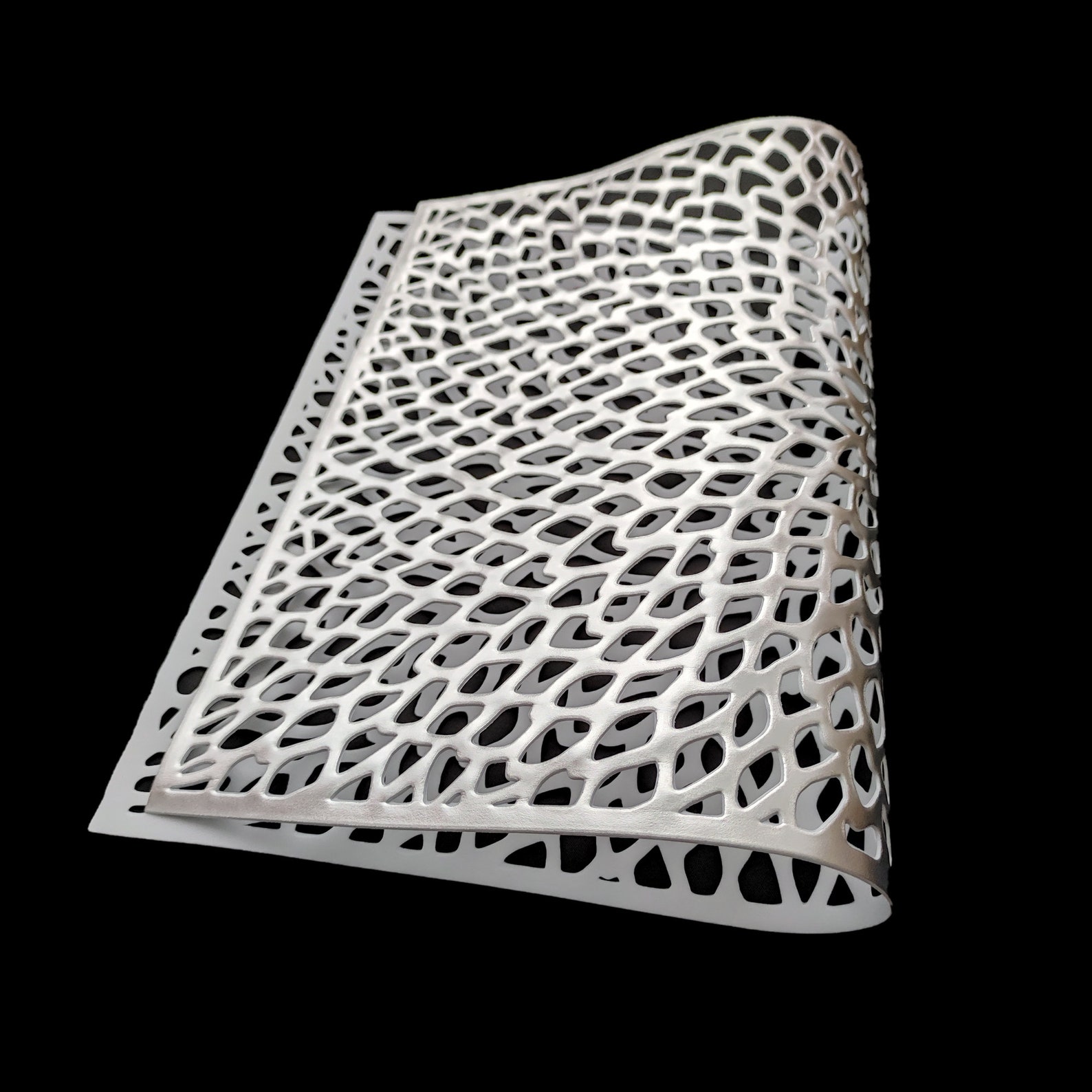 Silver Placemats Set Rectangular Vinyl Place Mat Kitchen Etsy