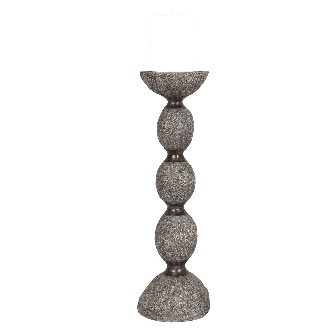 Stone Effect Pillar Candle Holder Grey 42 cm Etsy