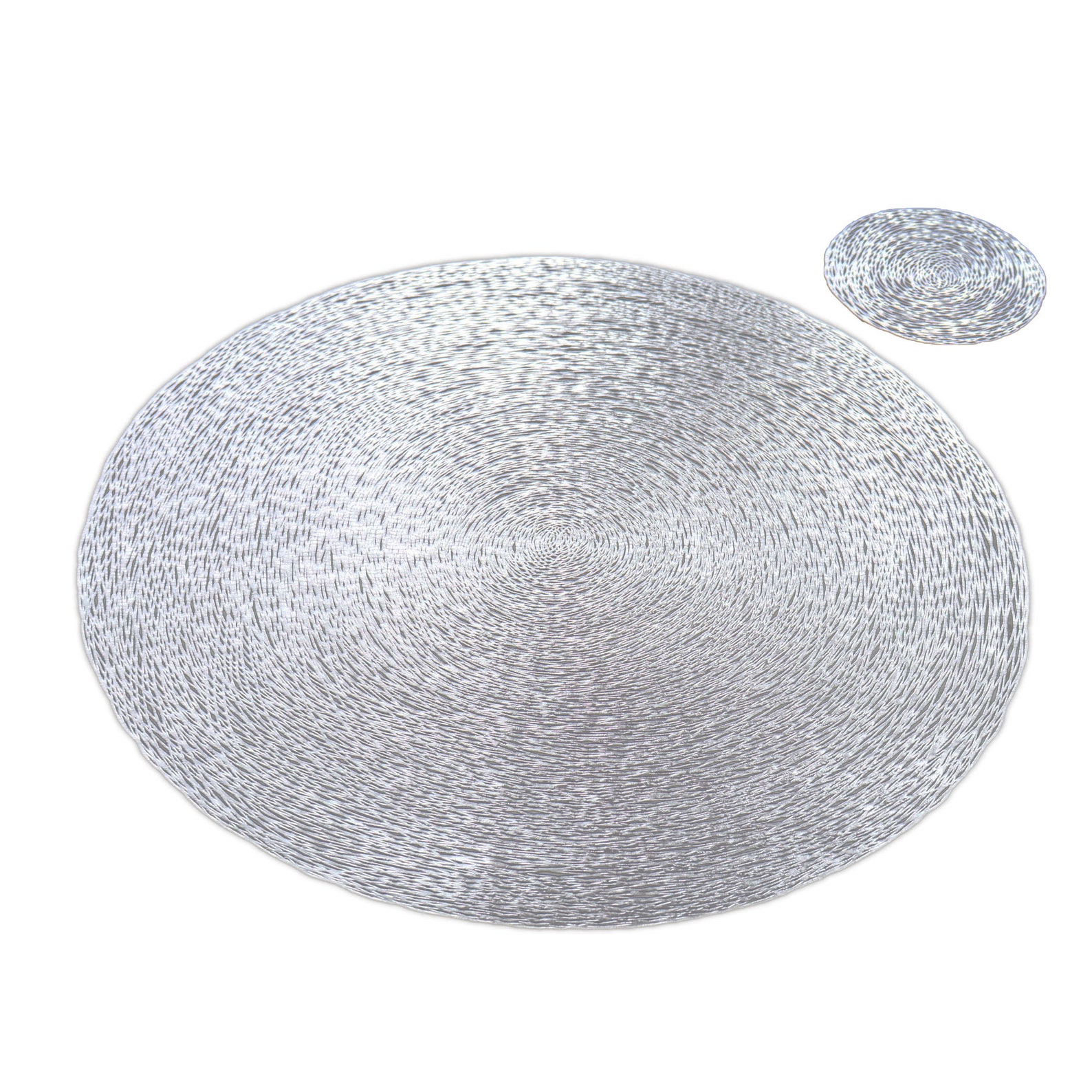 Silver Placemats & Coasters Round Vinyl Place Mat Kitchen Etsy