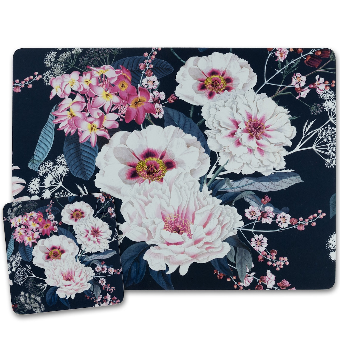 Blue Placemats and Coasters Set of 4 Cork Backed Place Mats Etsy