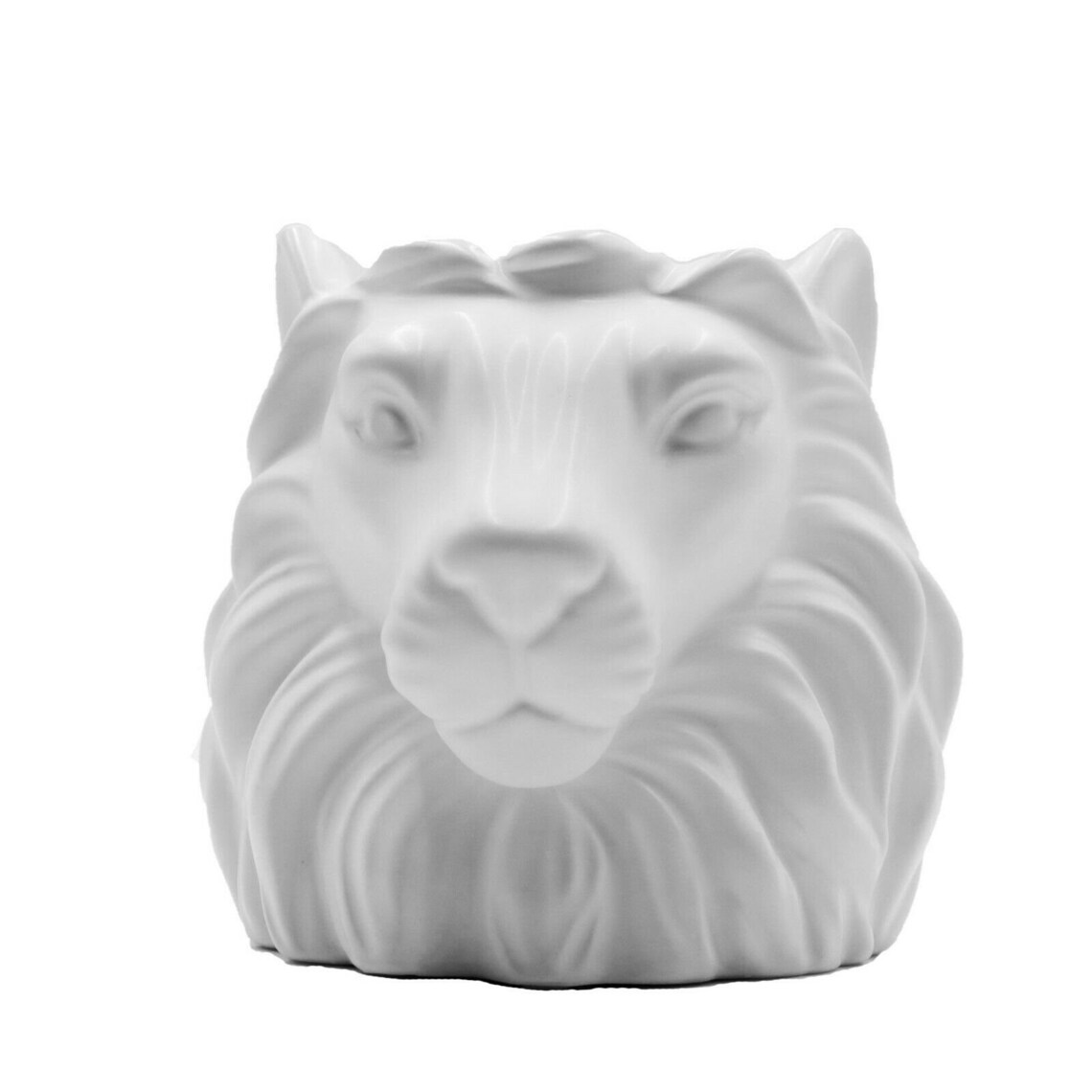 White Lion Head Ceramic Planter Indoor Plant Flower Pot Etsy