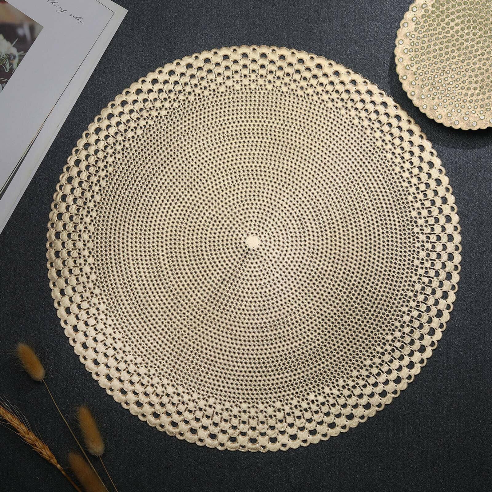 Gold Placemats & Coasters Round Vinyl Place Mat for Kitchen Etsy