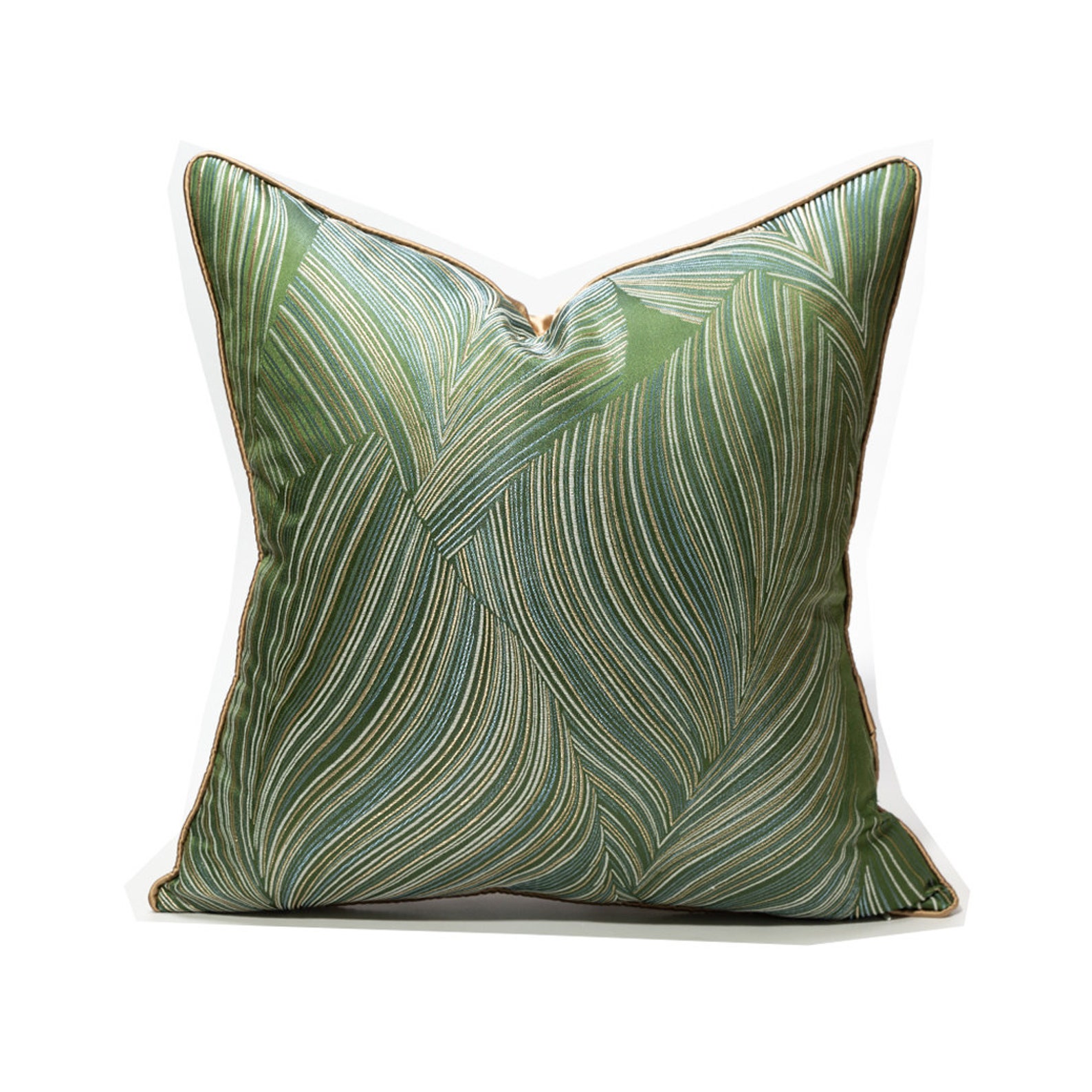 Green Decorative Throw Pillow Square Cushion Cover Case Modern Etsy