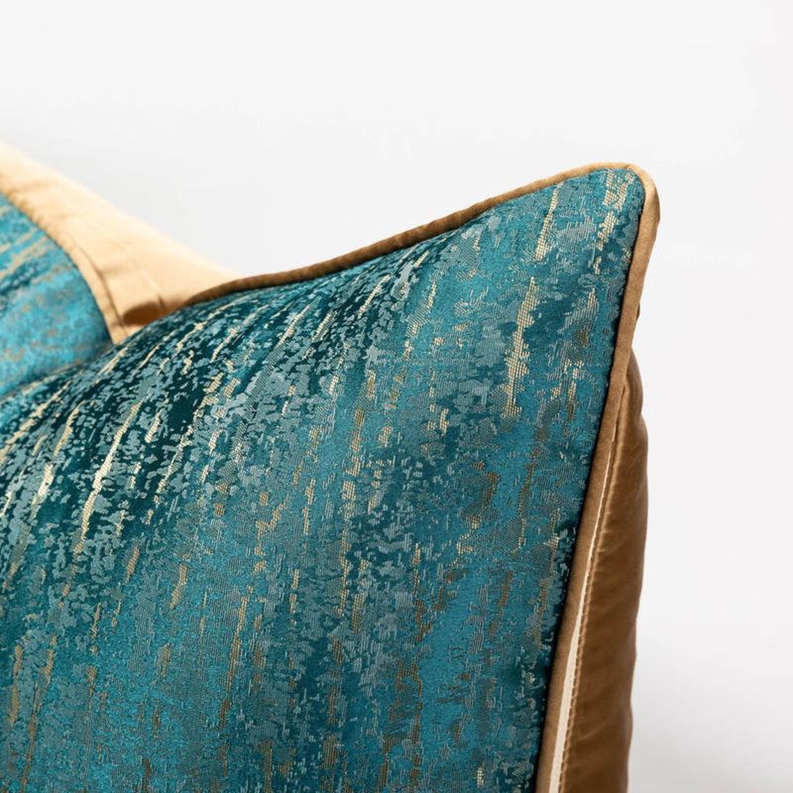 Dark Teal Green Linear Stripe Cushion Cover 45x45cm Throw Etsy