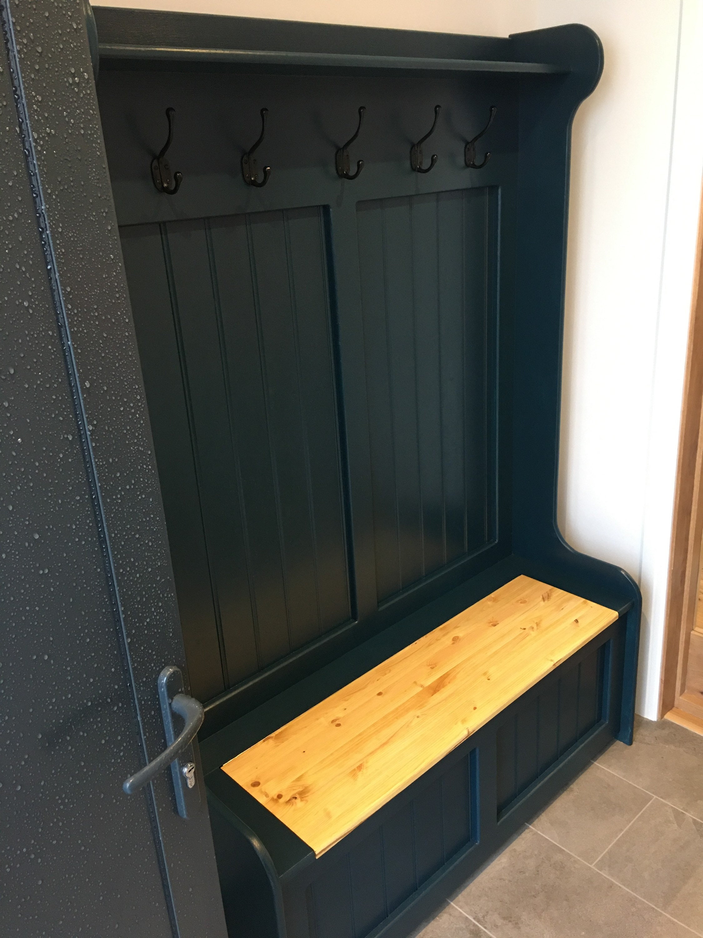 Hand Made Monks Bench / Coat Rack / Storage Bench / Finished Etsy UK