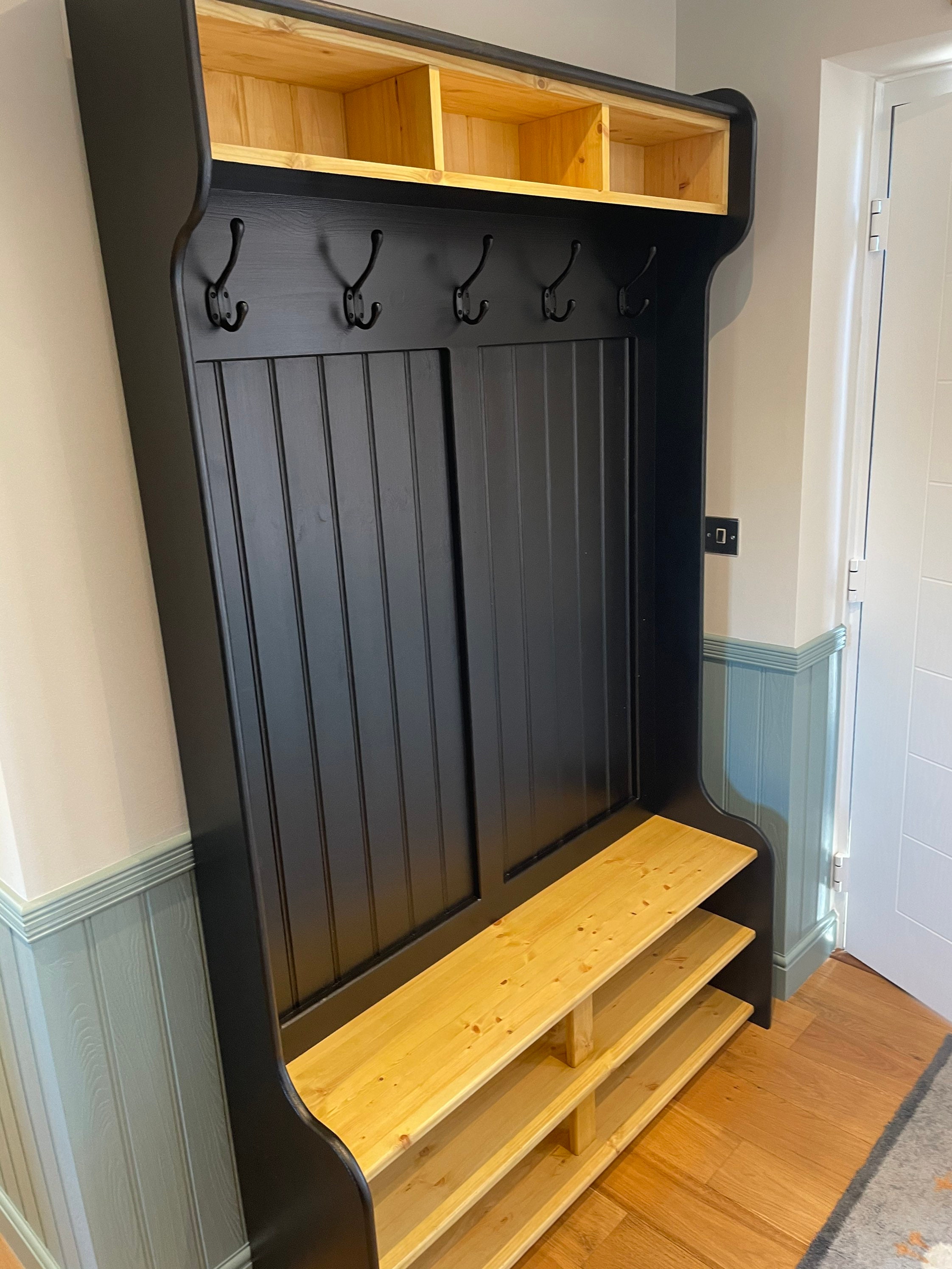 Coat Rack With Pigeon Holes With Shoe Rack or Storage Etsy UK